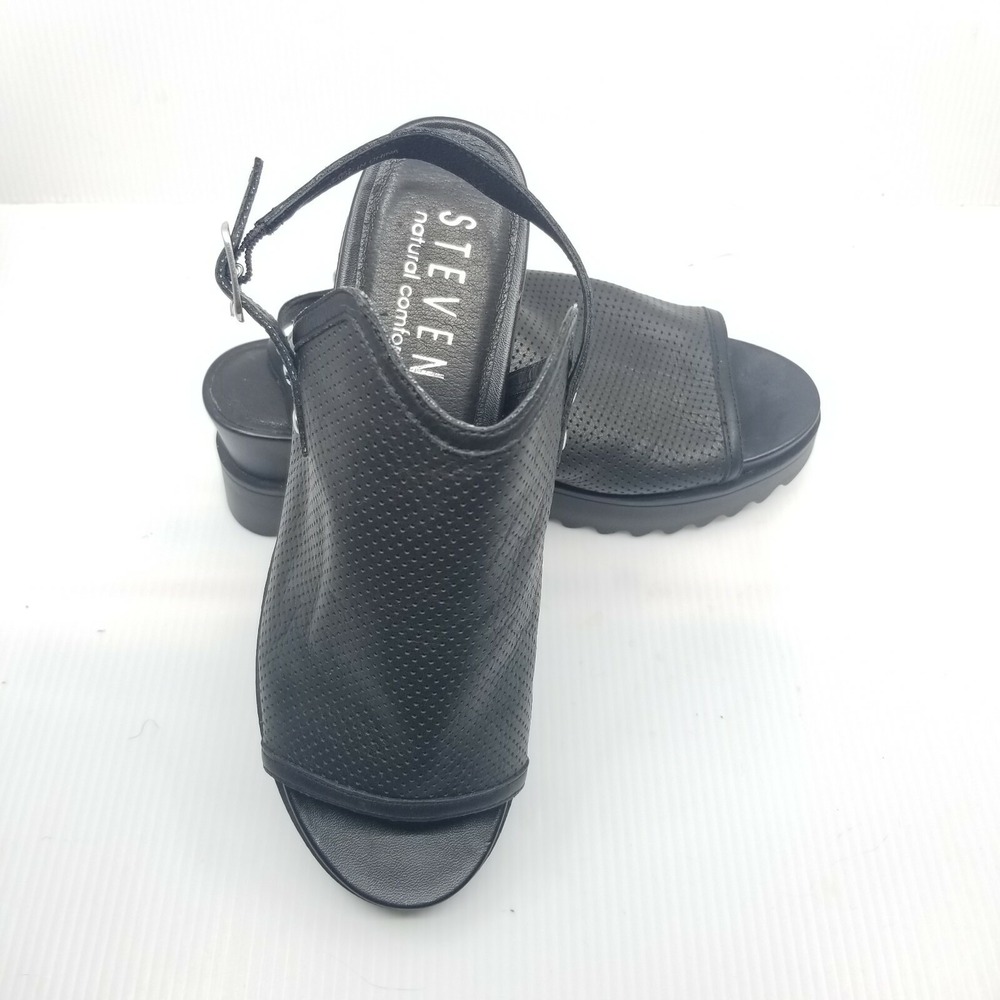 Steven by Steve Madden Kandy Black Y2K Platform Slingback‎ Sandals Womens 7.5